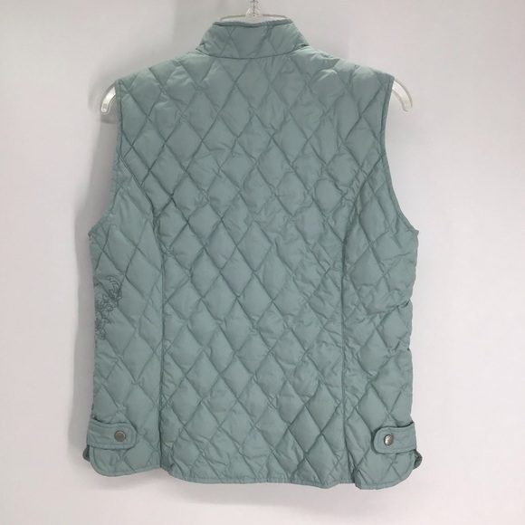 Eddie Bauer Premium Goose Down Lightweight Winter Embroidered Vest Size M - Picture 2 of 7